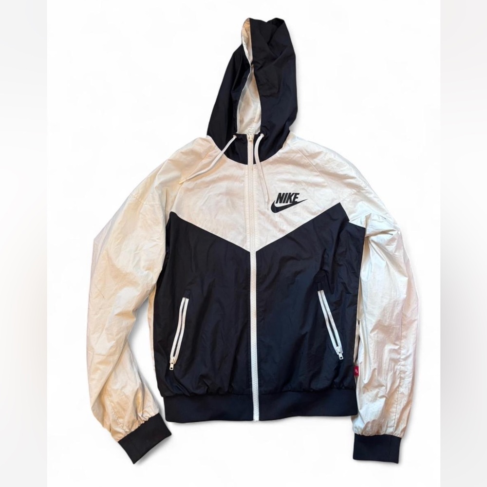 Nike Black and White Hooded Jacket